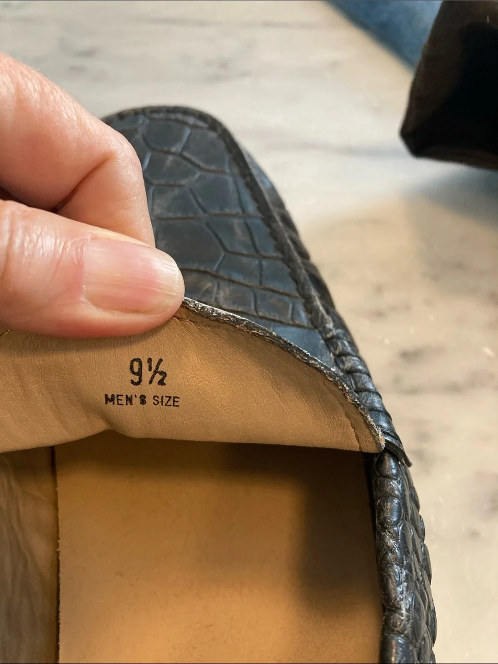 Tod's Gray Croc-Embossed Leather Penny Loafers